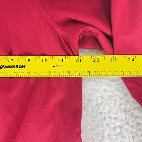 Chico's Solid‎ Red Button-Up Shirt Womens Long Sleeve Collared Size 12/14 Petite - Picture 5 of 14